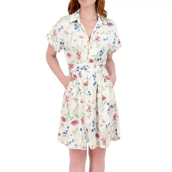 Floral Print Women's Mini Dress - Picture 1 of 4
